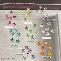 TSZS 5MM Mini Étoiles à Cinq Branches Strass pour Ongles Couleurs Mixtes 9K Cristaux à Dos Pointu Breloques pour Ongles Décoration Manucure DIY