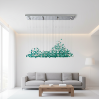 Plafonnier LED moderne de luxe pour hôtel, finition acier chromé et verre coloré, personnalisable, verre artistique, température de couleur réglable, montage en surface