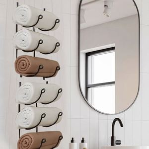 Porte-serviettes mural multifonctionnel en fer forgé pour salle de bain, design multicouche populaire pour cuisine, en métal, idéal pour le commerce transfrontalier - Product Image 1