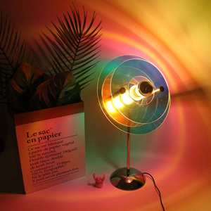 Modern Acrylic <b>LED</b> Flying Saucer Desk Lamp Colorful USB <b>Plug</b>-<b>in</b> Night Creative Sunset Net Red <b>Ins</b> Bedroom Romantic Atmosphere - Product Image 1