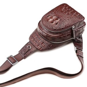 กระเป๋าหนังจระเข้แท้สำหรับผู้ชาย กระเป๋าคาดลำตัว กระเป๋าสะพายข้าง รับทำโลโก้ตามสั่ง OEM ODM - Product Image 4