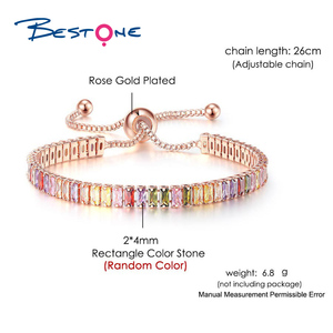 สร้อยข้อมือทองแดงชุบทองสำหรับผู้หญิงสร้อยข้อมือเทนนิสเพทายสีดำ - Product Image 6