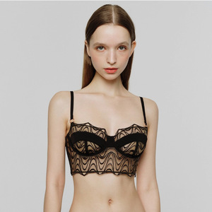 Soutien-gorge sans armatures en dentelle de style <span class=keywords><strong>français</strong></span> pour femmes, petite poitrine, push-up, grand soutien-gorge anti-affaissement, tube top sans trace - Product Image 2