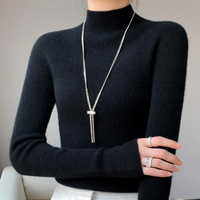 JAC22 F23592 Pull en tricot à col haut pour femmes, nouveau modèle