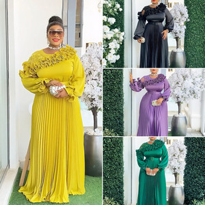 S10653 Abito Formale Elegante <span class=keywords><strong>da</strong></span> Chiesa per Donne, Vestito Lungo Plissettato, <span class=keywords><strong>Abbigliamento</strong></span> Casual Elegante Africano per Donne - Product Image 2