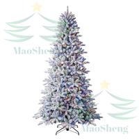 Sapin de Noël artificiel floqué de haute qualité, écologique, pré-éclairé, 2,7 m, pour la maison, les fêtes, la décoration festive, vente en gros usine
