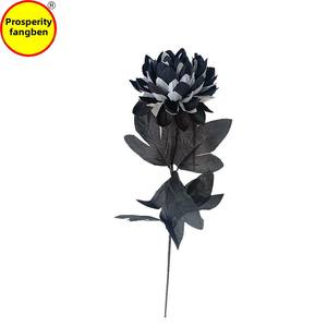 घरेलू सजावट के लिए नकली दाहलिया एकल शाखा काले सफेद सफेद घर के सजावट के लिए क्रिसमस स्टेम कृत्रिम फूल - Product Image 5