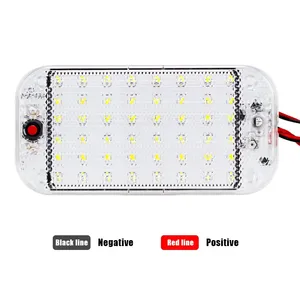 Plafonnier de voiture 48 LED SMD, éclairage intérieur de dôme avec interrupteur marche/arrêt pour voiture, camion, remorque, <span class=keywords><strong>camping</strong></span>-<span class=keywords><strong>car</strong></span>, motorhome - Product Image 4