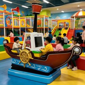 เครื่องเล่นเด็กแบบหยอดเหรียญรูปเรือโจรสลัด เครื่องเล่นแกว่งสำหรับเด็ก เกมอาร์เคดในห้างสรรพสินค้า รถโยกสำหรับเด็ก เครื่องเล่นสนุกๆสำหรับเด็ก - Product Image 4