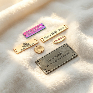 Private Label Custom Engraved Metal <b>Name</b> <b>Tag</b> Wholesale Brand Logo Metal Label for Clothing Scarves Shoes Garment - Product Image 3