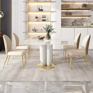 Eettafel Stoelen Duurzaam Binnen Buiten Hotel Koffie Restaurant 6 Persoons Gesinterd Steen Uitschuifbaar Geassembleerde Meubelsets - Product Image 2