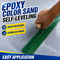 Revêtement de sol époxy auto-nivelant effet marbre, peinture intérieure, sable coloré, sols en béton liquide, application au couteau, truelle SL