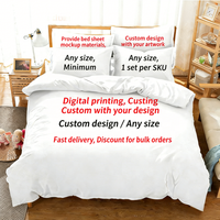 Housse de couette et taies d'oreiller personnalisées imprimées en 3D, 100% polyester, ensemble de draps 2 pièces/3 pièces pour la maison, l'hôtel, la chambre à coucher, décoration thématique