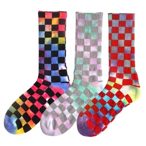 Calcetín a cuadros para hombre Crew Tie Dye Calcetines térmicos coloridos para hombre adulto Medias estándar Algodón de alta calidad Invierno Unisex Calcetines de moda - Product Image 2