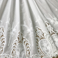 Gaun Pernikahan Mewah 140Cm Katun Batas Renda Tekstil Bordir Kain Renda