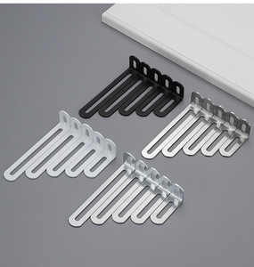 Soporte Angular Ajustable Ranurado de 90 Grados de Acero Inoxidable Negro en Forma de L para Conexión de Muebles, Gabinetes y Estantes - Product Image 3