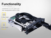 USB 3.0 SATA 6Gbps Server Chassis 5.25 "in lega di alluminio Hard Disk Mobile Rack Storage esterno Stock disponibile 1 anno di garanzia