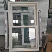 Fenêtre à guillotine double en PVC de style américain, fenêtre coulissante verticale, fenêtre à châssis