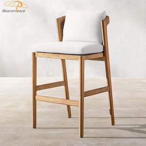 Bistro all'aperto patluxury lounge chair <span class=keywords><strong>rattant</strong></span> in legno di teak bar giardino per il tempo libero sedie alte con cuscino - Product Image 1