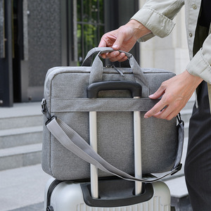 Sac pour ordinateur portable en tissu Oxford 15,6 pouces, antichoc, rembourré, gris, sacoche pour ordinateur portable, sac à bandoulière pour homme et femme - Product Image 1
