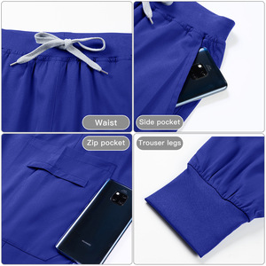 Unisex Medical <b>Scrub</b> Set Moisture Wicking Knitted Split Uniforms For Veterinary Dentist Nurse Workwear S XXL - Product Image 3