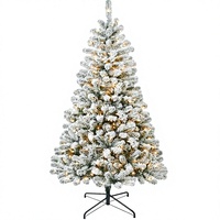 Sapin de Noël Artificiel Personnalisé 1,5-3 m, Branches en PE, Lumières Blanches Préinstallées, Décoration Intérieure de Fêtes, Plusieurs Couleurs Disponibles