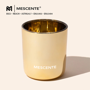 2026 MESCENTE Glossy Gold Luxury Empty <strong>Glass</strong> <strong>Candle</strong> Vessel Wholesale High Quality <strong>Candle</strong> Cup <strong>Candle</strong> <strong>Jar</strong> - Product Image 1