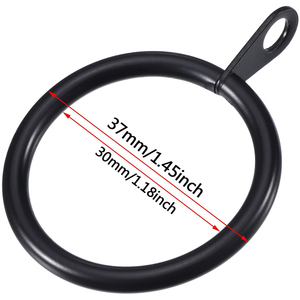 38mm métal <span class=keywords><strong>noir</strong></span> large <span class=keywords><strong>rideau</strong></span> de douche manuel anneaux avec clips pour rideaux - Product Image 5