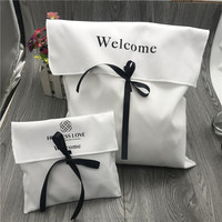 Tas Hadiah Pernikahan Beludru Kustom, Tas Sambutan Hotel, Amplop Beludru Putih, Tas Aksesoris Rambut, Sisir, Kacamata, Perhiasan