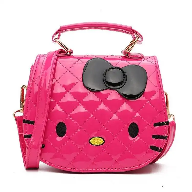 2022 luxury toddler kids girls pu leather wallet cartoon bag styling crossbody bag coin purse small kitty cat coin purse