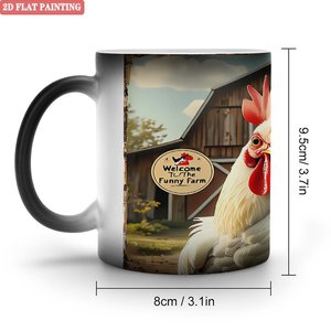 Frosted Black <b>Ceramic</b> Mug 11oz Heat Color Changing Drinking <b>Cup</b> With Reinforced Handle Durable Anti Fall Design - Product Image 1