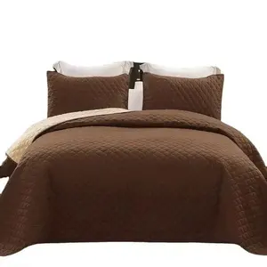 Ultrasonic Quilted Bed Sheet With Pillowcases Bedding Set