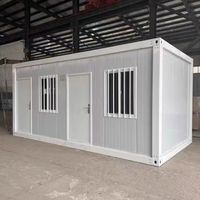 Garage conteneur de 20 pieds avec porte à enroulement, entrepôt de stockage préfabriqué étanche pour usage résidentiel, maison conteneur ignifuge