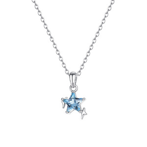 Ocean Star S999 <span class=keywords><strong>collier</strong></span> pendentif en <span class=keywords><strong>argent</strong></span> pur pour femmes usine en gros frais mer bleu verre mode <span class=keywords><strong>collier</strong></span> mariages à la mode - Product Image 4