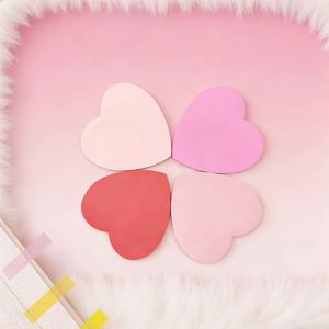 4 Pcs Multiple Styles <b>Pink</b> Heart-Shaped Sticky Note Sets Self-Adhesive Memo Pads Romantic Office Stationery Valentines <b>Gift</b> - Product Image 1