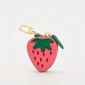 Dropshipping Products 2025 Strawberry Fruit <b>Coin</b> Purse with Key Chain Mini Pu Leather Pouch <b>Wallet</b> - Product Image 1