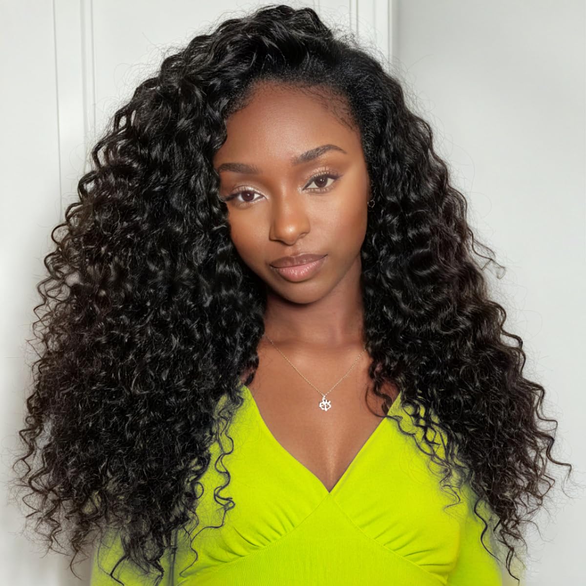 Deep wave half wig natural color