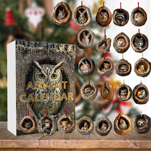 Calendario de Adviento con Decoración de Animales para el Árbol de Navidad, Adornos Acrílicos de Dibujos Animados, Caja Sorpresa con Cuenta Regresiva para las Fiestas - Product Image 1