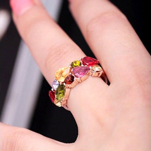 Rainbow Color Design Ring Colorful Style Finger Ring for Women - Product Image 4