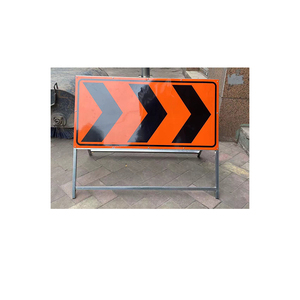 Dirsek ve güvenlik çıkış ok ile yol yapımı uyarı işareti için alüminyum levha trafik işareti tabelası - Product Image 2