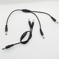 Câble Répartiteur d'Alimentation DC 5.5*2.1mm 1 vers 2, Cordon d'Extension DC en Cuivre Pur pour Caméra de Sécurité CCTV