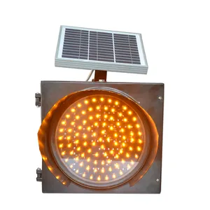 Solar Traffic Warning gelbes Licht LED Blinklicht Gelbes langsames Wort Verkehrs warnleuchte