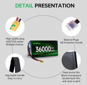 47.4V 36000mAh แบตเตอรี่36Ah12S อุณหภูมิต่ำมาก330w/kg สำหรับ UAV Power Drone UAV FIXED-WIND VTOL multirotor - Product Image 2