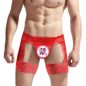 LGBT regalo di san valentino Hot New Lingerie da uomo mutandine in pizzo Tirm Bulge marsupio perizoma perizoma biancheria intima <span class=keywords><strong>con</strong></span> giarrettiera da uomo - Product Image 2