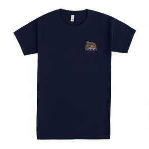 เสื้อยืดลายโมเสคสีน้ำเงินกรมท่า ปักลาย สำหรับงานโปรโมชั่น - Product Image 2