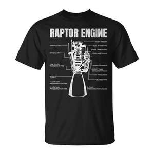 Camiseta con diagrama del motor Raptor para entusiastas del espacio y científicos de la exploración espacial - Product Image 1