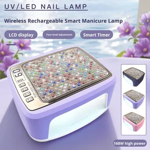 Nueva Lámpara de Uñas Profesional SS20 con Diamantes, 45 Perlas de Cristal, Lámpara UV Recargable de Alta Potencia, Equipo para Uñas - Product Image 4