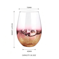 Ensemble de verres à vin sans pied en verre style moderne LB, motif ciel étoilé, 500 ml, pour mariages, fêtes, cadeaux