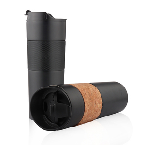 Thermos Double paroi en acier inoxydable, 500 ml, presse à café, en acier inoxydable, avec crochet, vente en gros - Product Image 4