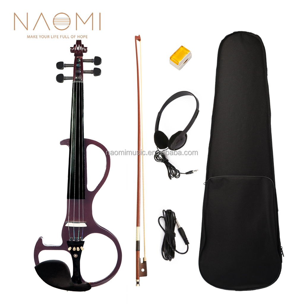 NAOMI Beginner 4/4 Electric Violin Ebony Silent Electric Violin
